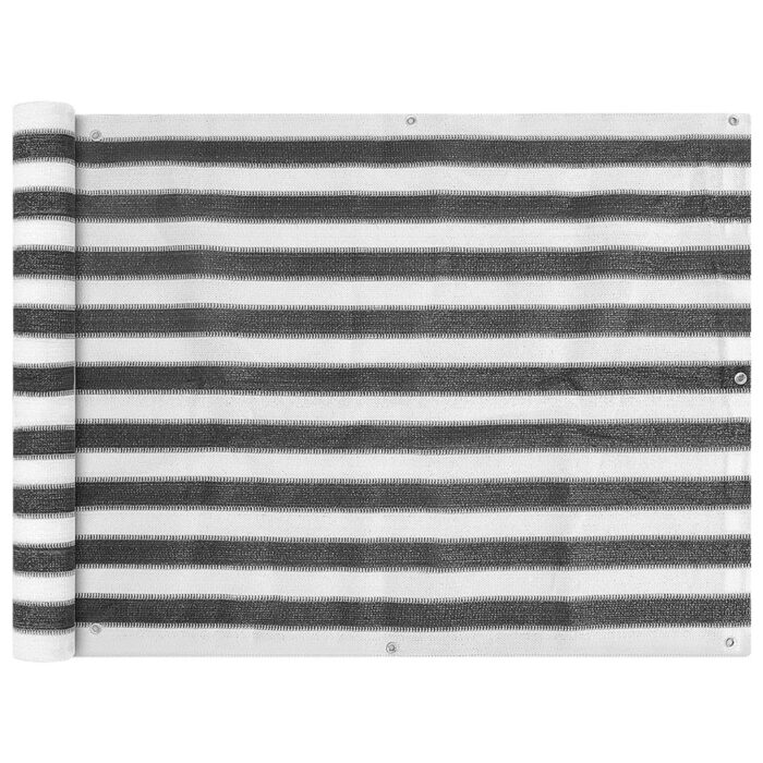 Écran de balcon en PEHD 90x400 cm Anthracite et blanc – Image 1