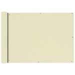 Écran de balcon en tissu Oxford 75x400 cm Crème
