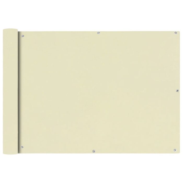 Écran de balcon en tissu Oxford 75x400 cm Crème – Image 1