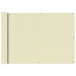 Écran de balcon en tissu Oxford 75x600 cm Crème