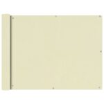 Écran de balcon en tissu Oxford 90x600 cm Crème