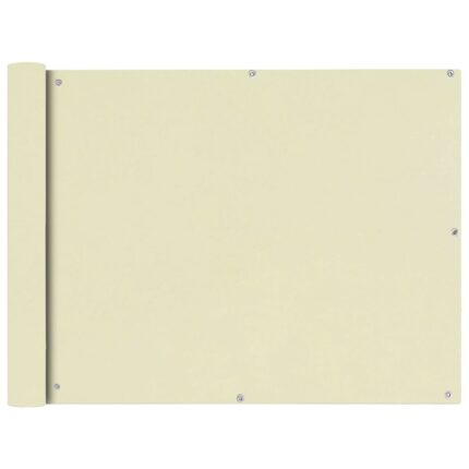 Écran de balcon en tissu Oxford 90x600 cm Crème