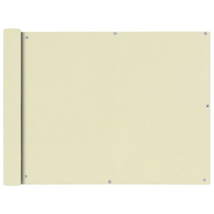 Écran de balcon en tissu Oxford 90x600 cm Crème – Image 1