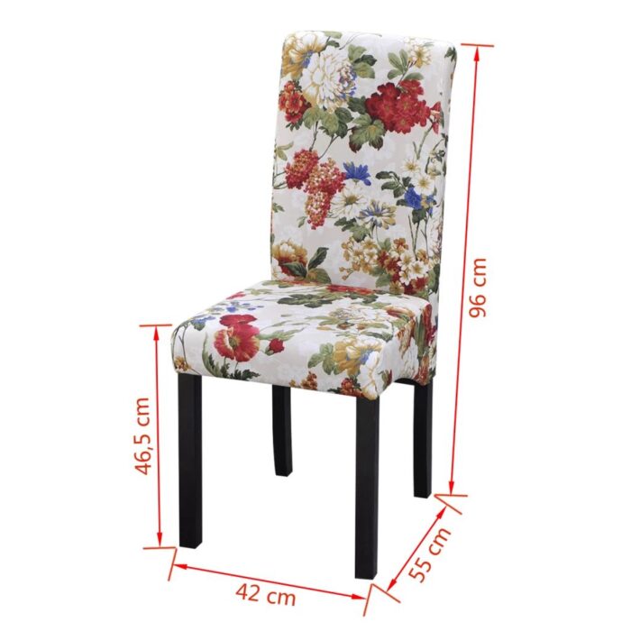 Chaises à manger lot de 6 multicolore tissu – Image 6