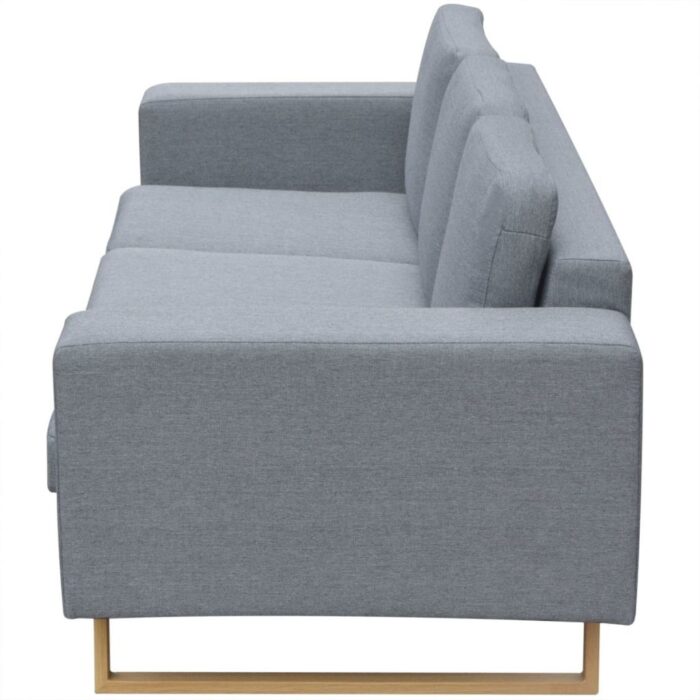 Canapé avec 3 places Tissu Gris clair – Image 2