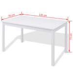 Jeu de salle à manger 7 pcs Pinède Blanc – Image 6