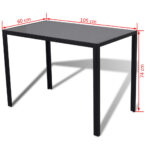 Ensemble de table à manger cinq pièces noir et blanc – Image 6