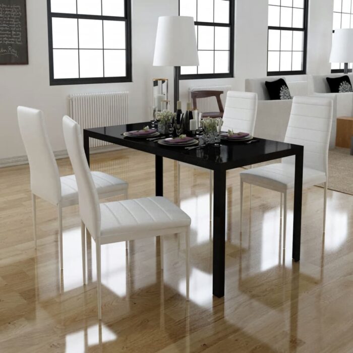 VXL8718475977988_m_en_hd_1.jpg Ensemble de table à manger cinq pièces noir et blanc – Image 1