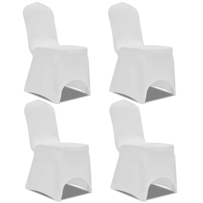 Housse de chaise extensible 4 pcs Blanc – Image 1