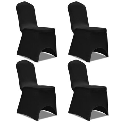 Housse de chaise extensible 4 pcs Noir