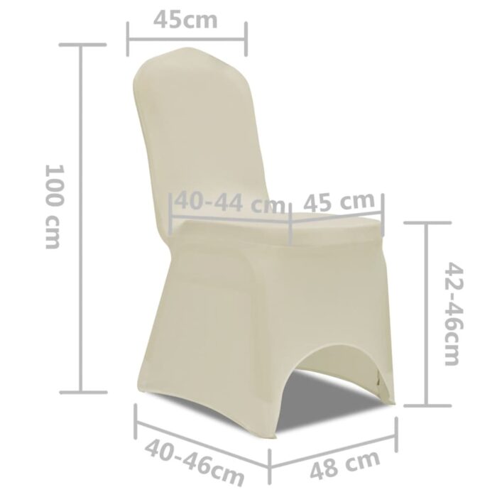 Housse de chaise extensible 4 pcs crème – Image 7