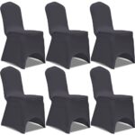 Housse de chaise extensible 6 pcs anthracite