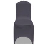 Housse de chaise extensible 6 pcs anthracite – Image 2