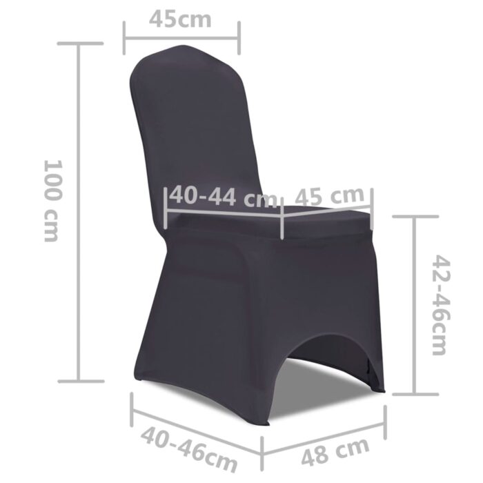 Housse de chaise extensible 6 pcs anthracite – Image 7