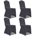 Housse de chaise extensible 4 pcs Anthracite