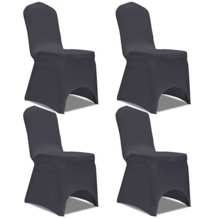 Housse de chaise extensible 4 pcs Anthracite