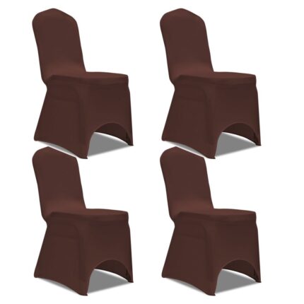 Housse de chaise extensible 4 pcs marron