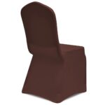 Housse de chaise extensible 4 pcs marron – Image 3