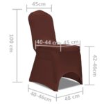 Housse de chaise extensible 4 pcs marron – Image 6
