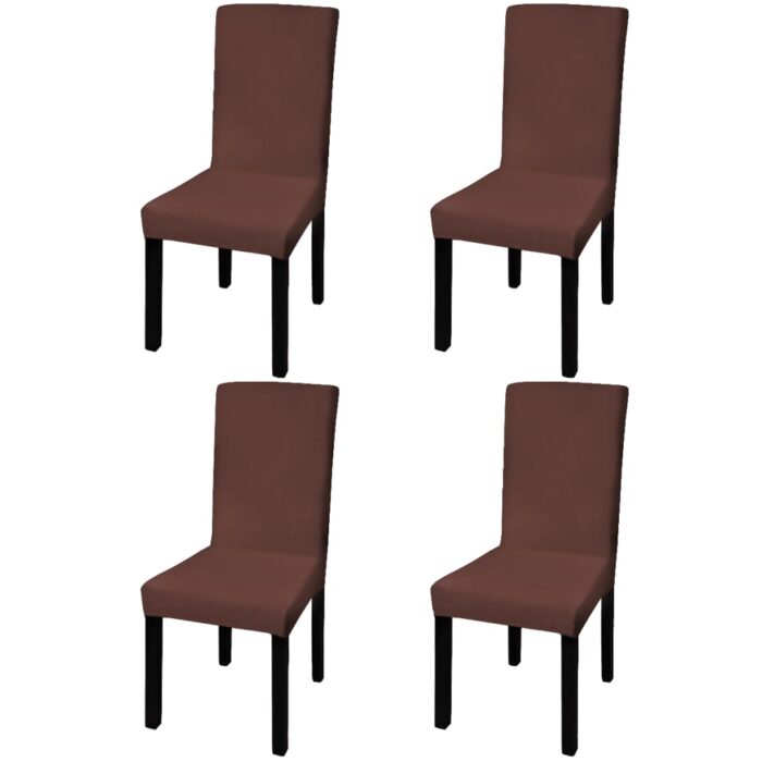 VXL8718475978800_a_en_hd_1.jpg Housse de chaise droite extensible 4 pcs marron – Image 1