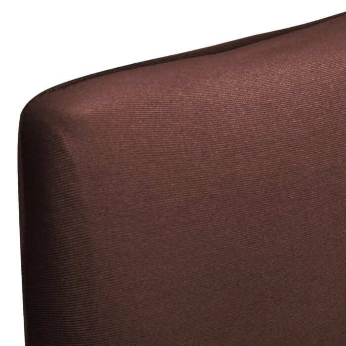 Housse de chaise droite extensible 4 pcs marron – Image 4