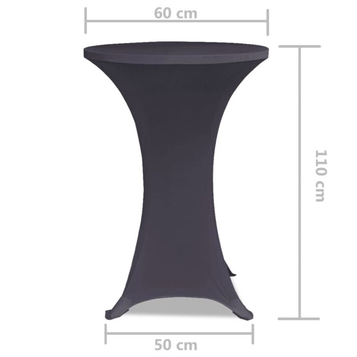 Housse de table extensible 60 cm 2 pcs Anthracite – Image 3
