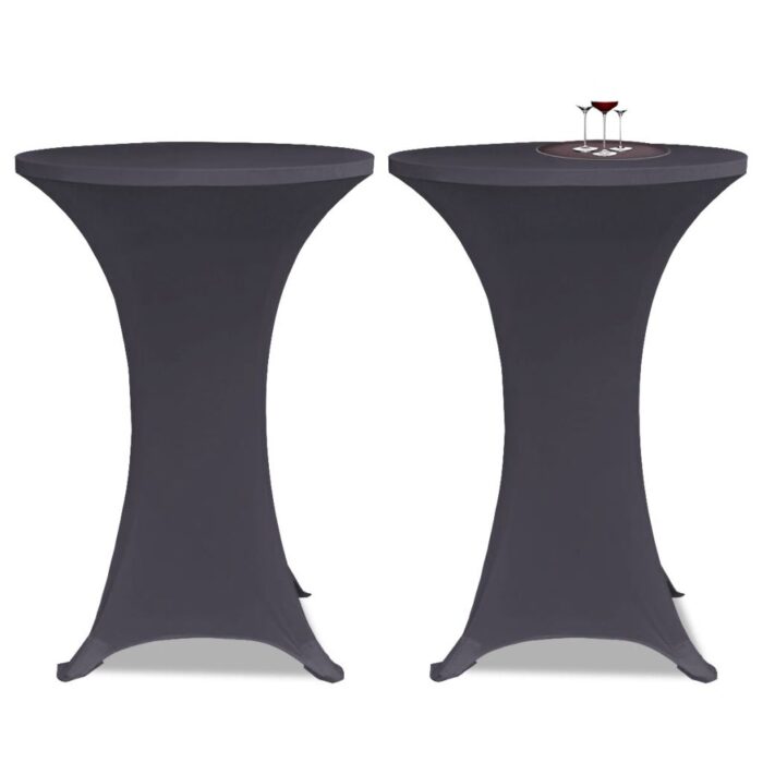 Housse de table extensible 60 cm 2 pcs Anthracite – Image 1