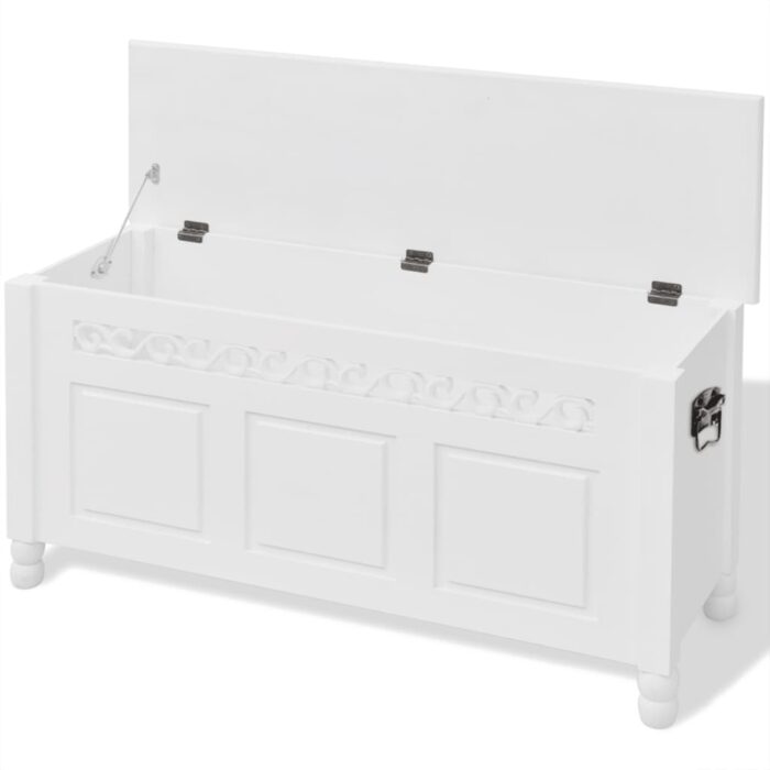 Banc de rangement en style baroque PFDM blanc – Image 2