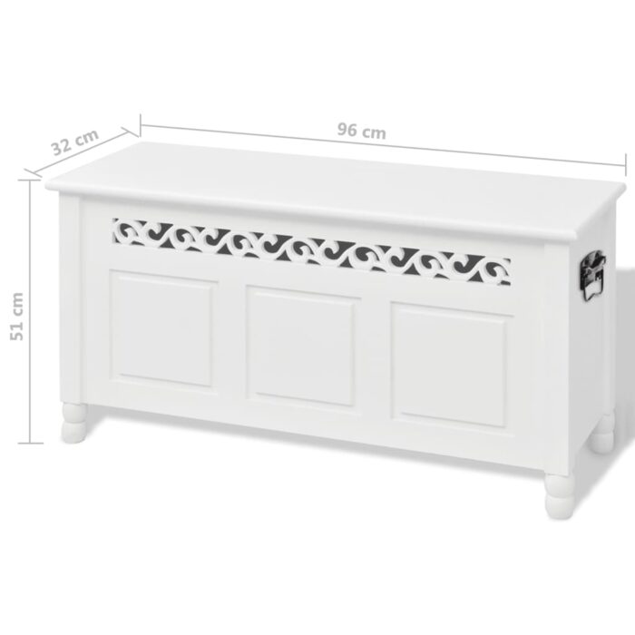 Banc de rangement en style baroque PFDM blanc – Image 5