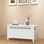 Banc de rangement en style baroque PFDM blanc