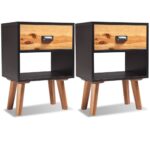 Bois d'acacia massif Tables de chevet 2 pcs 40x30x57 cm