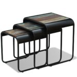 Tables gigognes 3 pcs Bois de récupération massif – Image 3