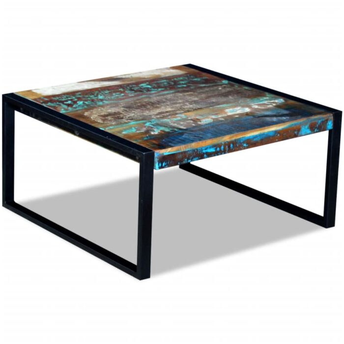 Table basse Bois de récupération massif 80x80x40 cm – Image 1