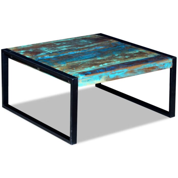 Table basse Bois de récupération massif 80x80x40 cm – Image 2