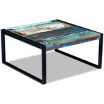 Table basse Bois de récupération massif 80x80x40 cm – Image 3