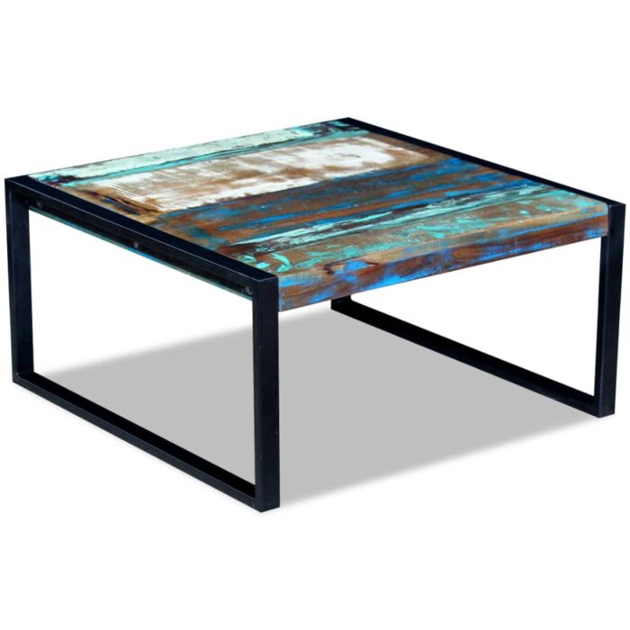 Table basse Bois de récupération massif 80x80x40 cm – Image 3
