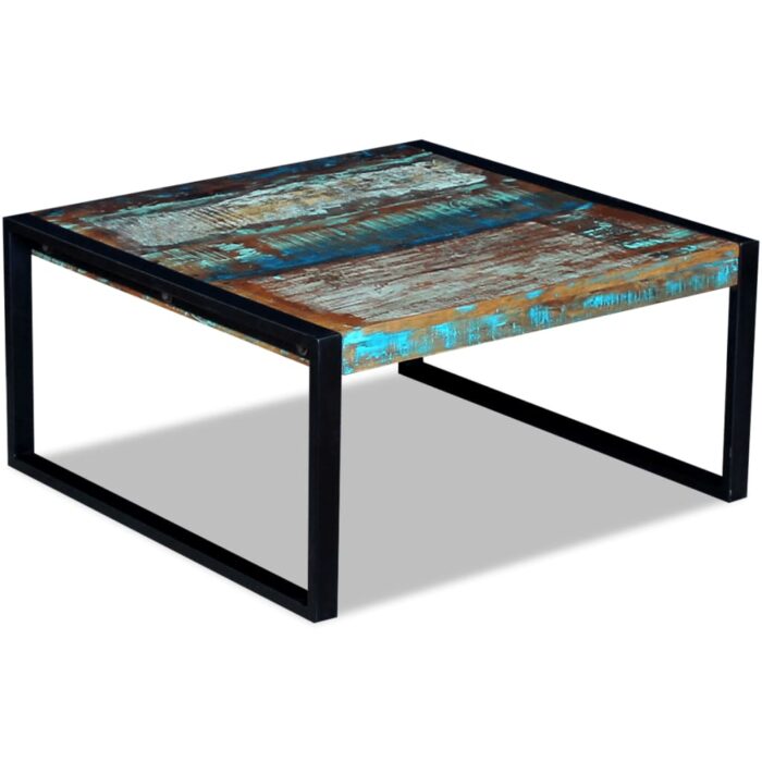 Table basse Bois de récupération massif 80x80x40 cm – Image 4