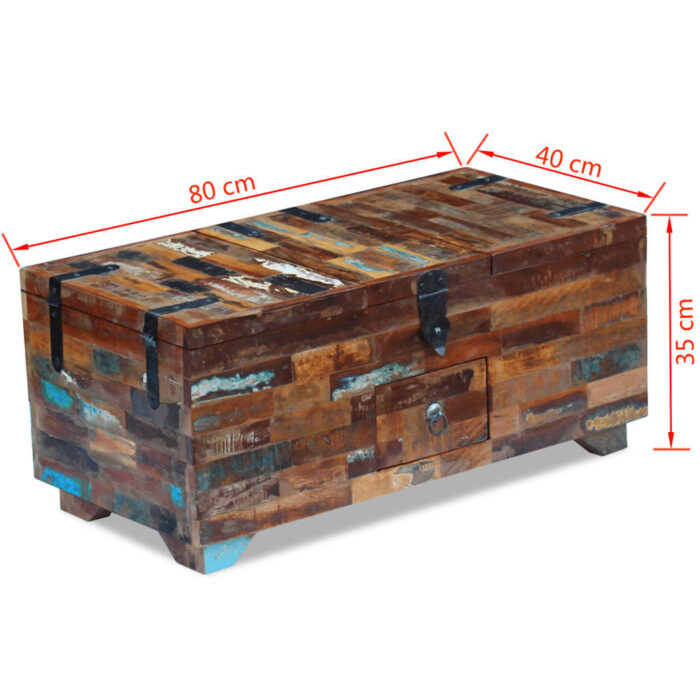 Coffre table basse Bois de récupération massif 80x40x35 cm – Image 8