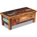 Table basse à tiroirs Bois de récupération 90x45x35 cm – Image 2