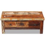 Table basse à tiroirs Bois de récupération 90x45x35 cm – Image 5