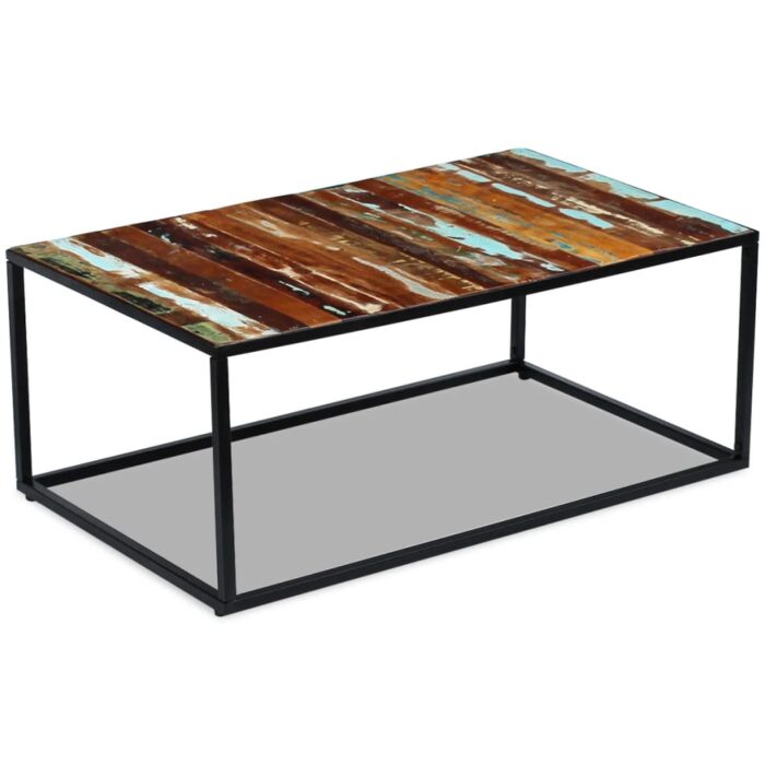 Table basse Bois de récupération massif 100x60x40 cm – Image 2