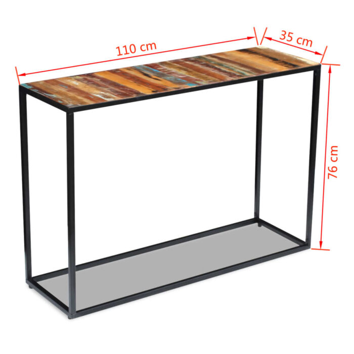 Table console Bois de récupération massif 110x35x76 cm – Image 7