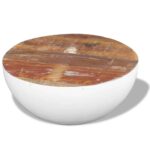 Table basse Forme de bol Bois de récupération massif 60x60x30cm – Image 3