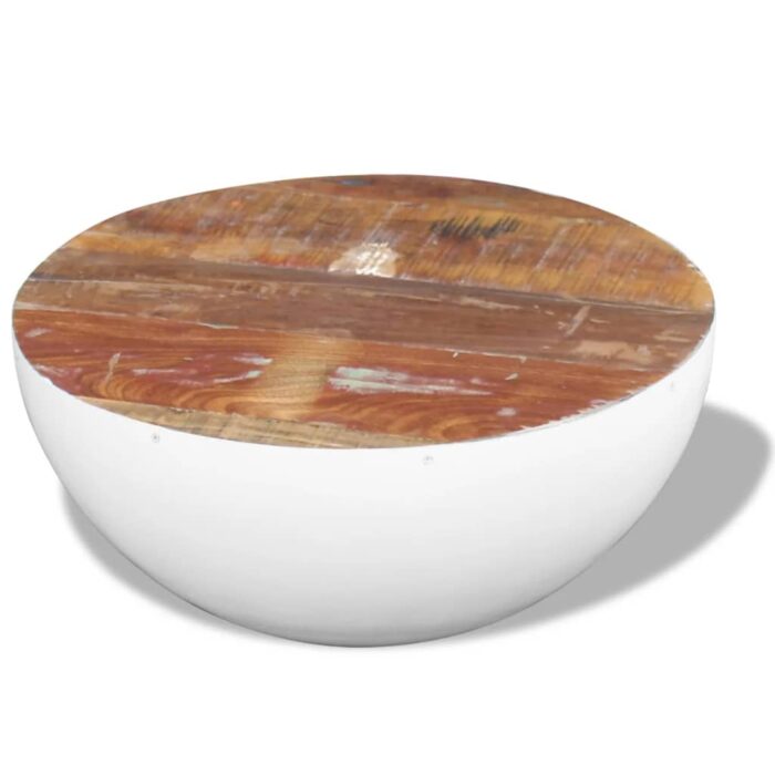 Table basse Forme de bol Bois de récupération massif 60x60x30cm – Image 3