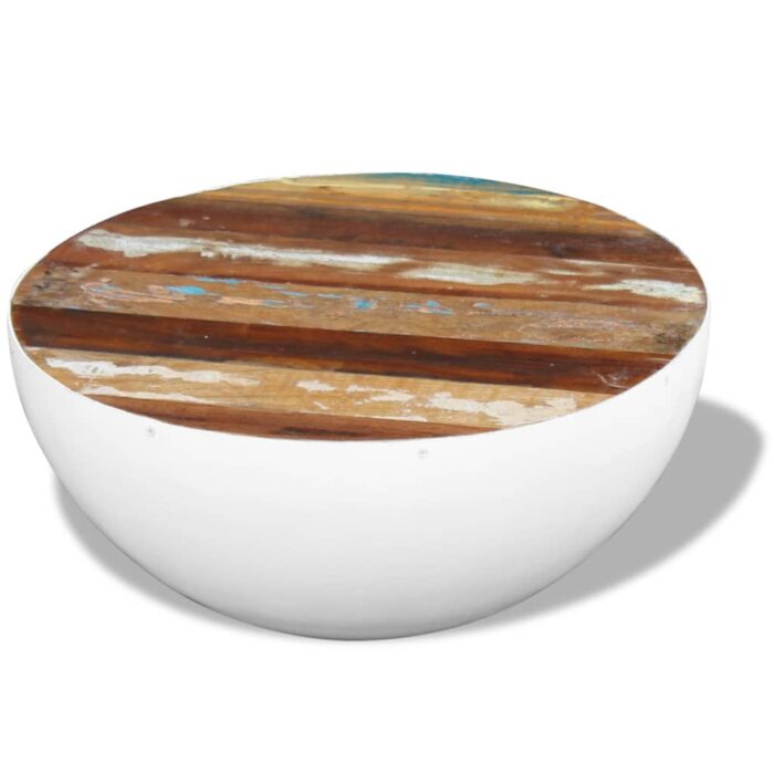 Table basse Forme de bol Bois de récupération massif 60x60x30cm – Image 4