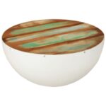 Table basse Forme de bol Bois de récupération massif 60x60x30cm – Image 7