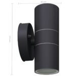 Applique murale LED d'extérieur 2 pcs Acier inoxydable haut bas – Image 4
