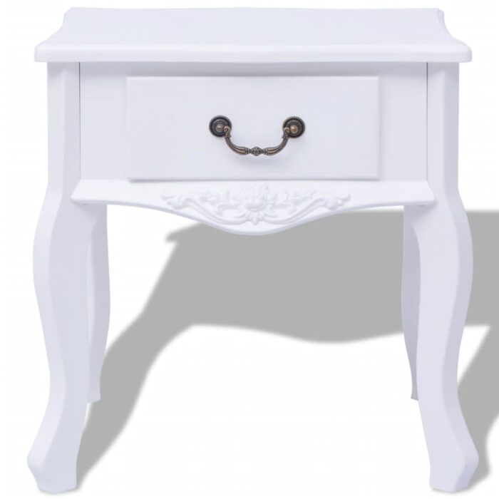 Table de chevet 2 pcs MDF Blanc – Image 2