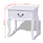 Table de chevet 2 pcs MDF Blanc – Image 4