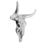 Décoration murale en forme de crâne de taureau Aluminium Argenté – Image 3